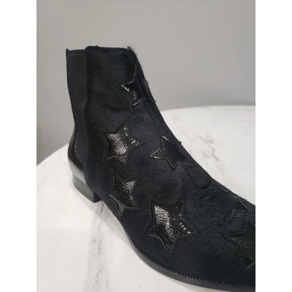 SIZE 10 / EURO 40 ASH BLISS Chelsea Ankle Boot Cow Hair Leather STARS Western